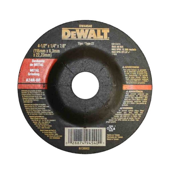 DISCO DE DESBASTE DEWALT 4 1/2 x1/4x 7/8